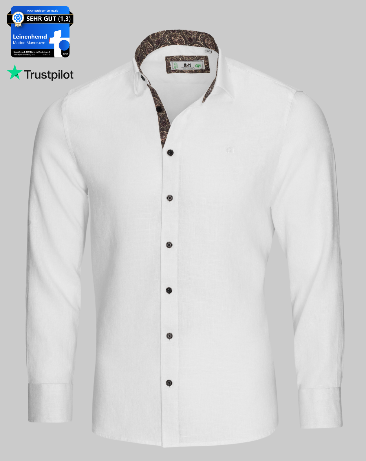 exklusive Bio-Leinenhemden mit dickem Stoffanteil und dezenter Musterung