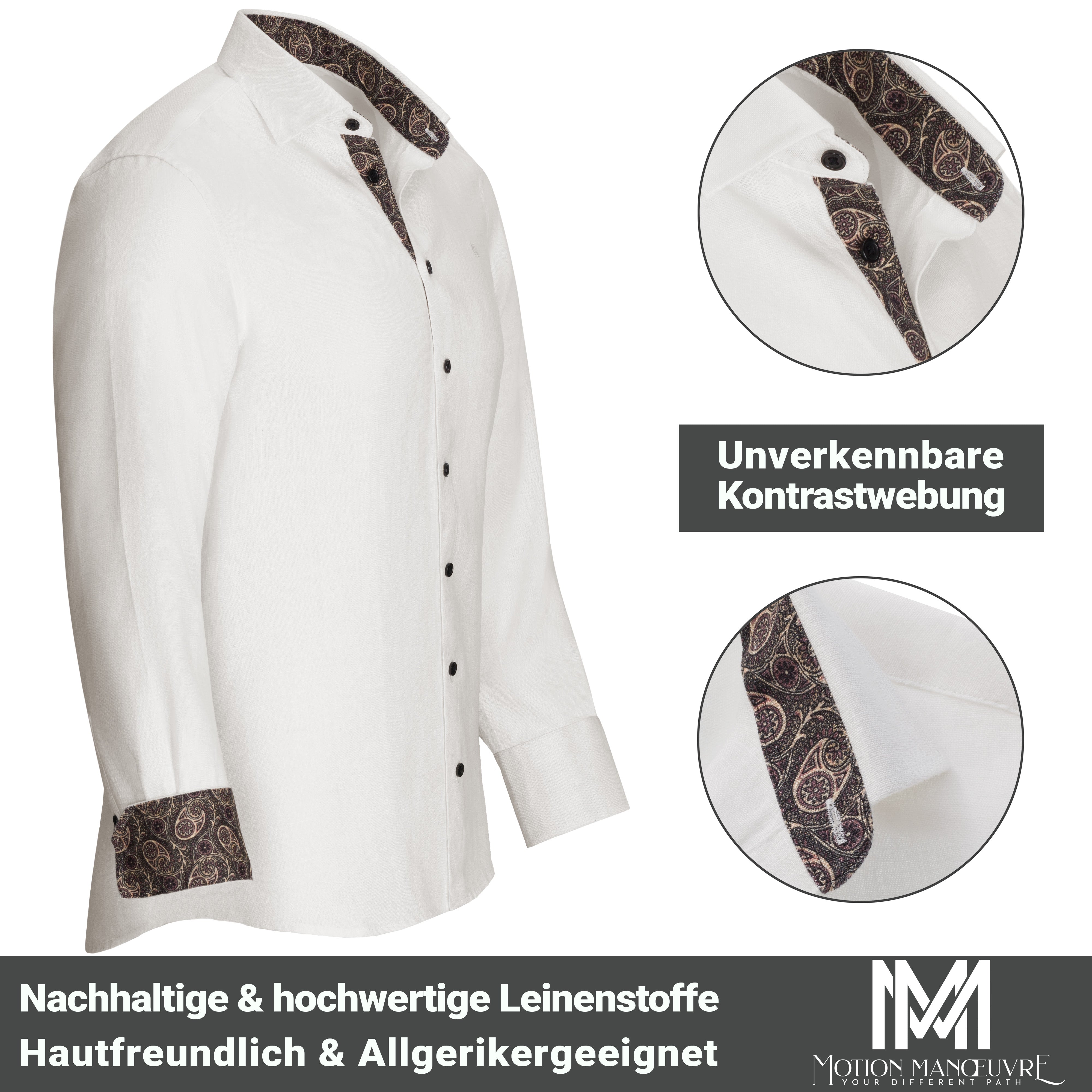 Exklusive Ultimate-Bio-Leinenhemd in starlight weiß
