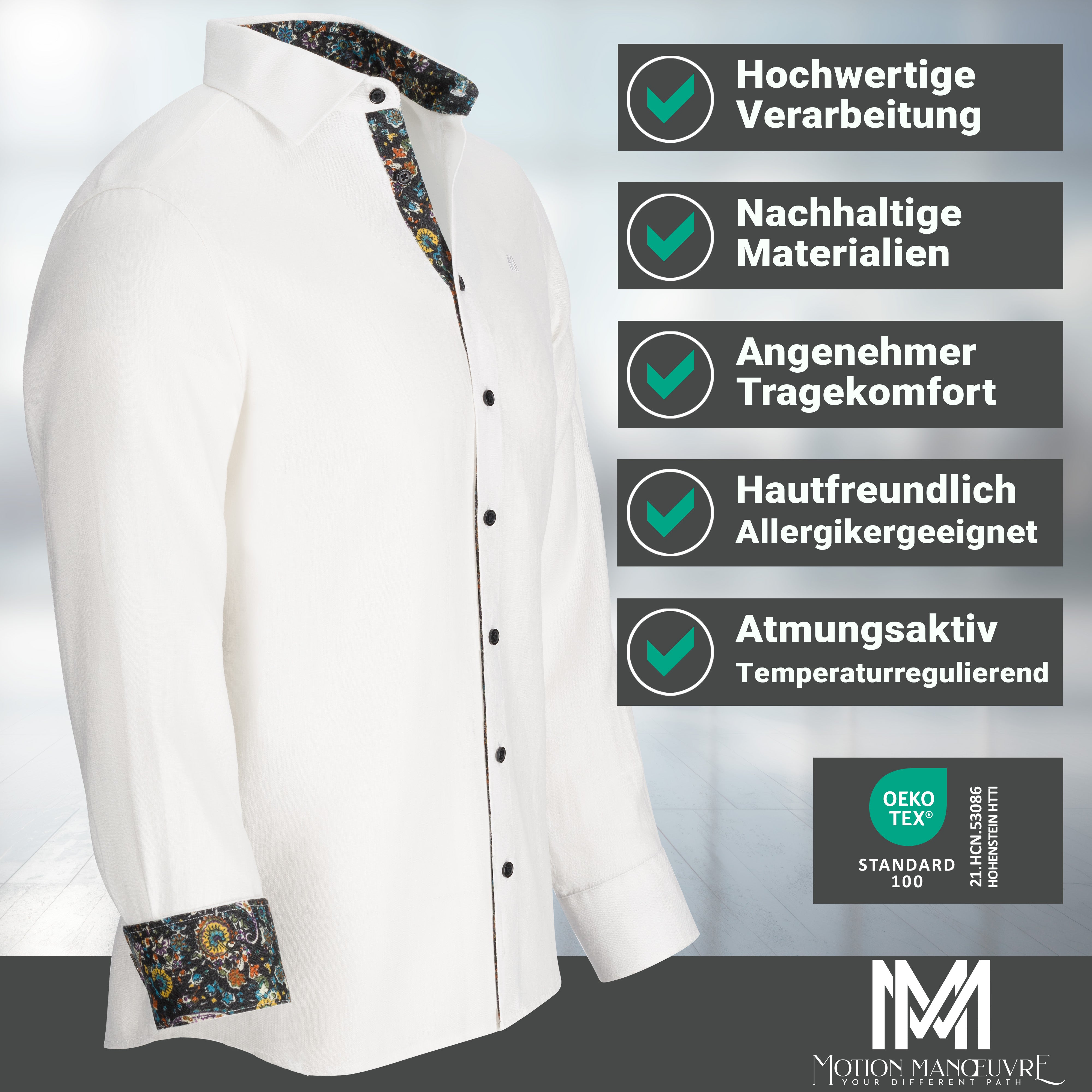 Exklusive Ultimate-Bio-Leinenhemd in starlight weiß