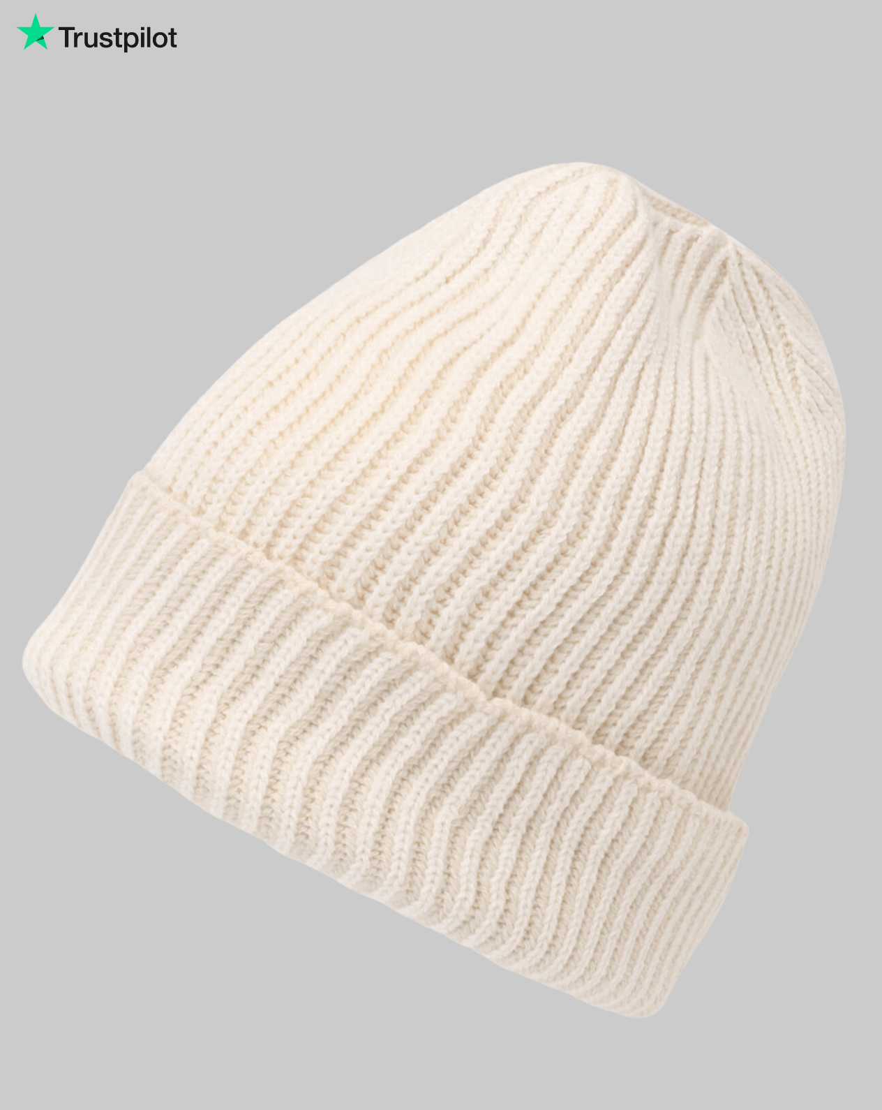 Beanie-Wollmütze schneeweiss