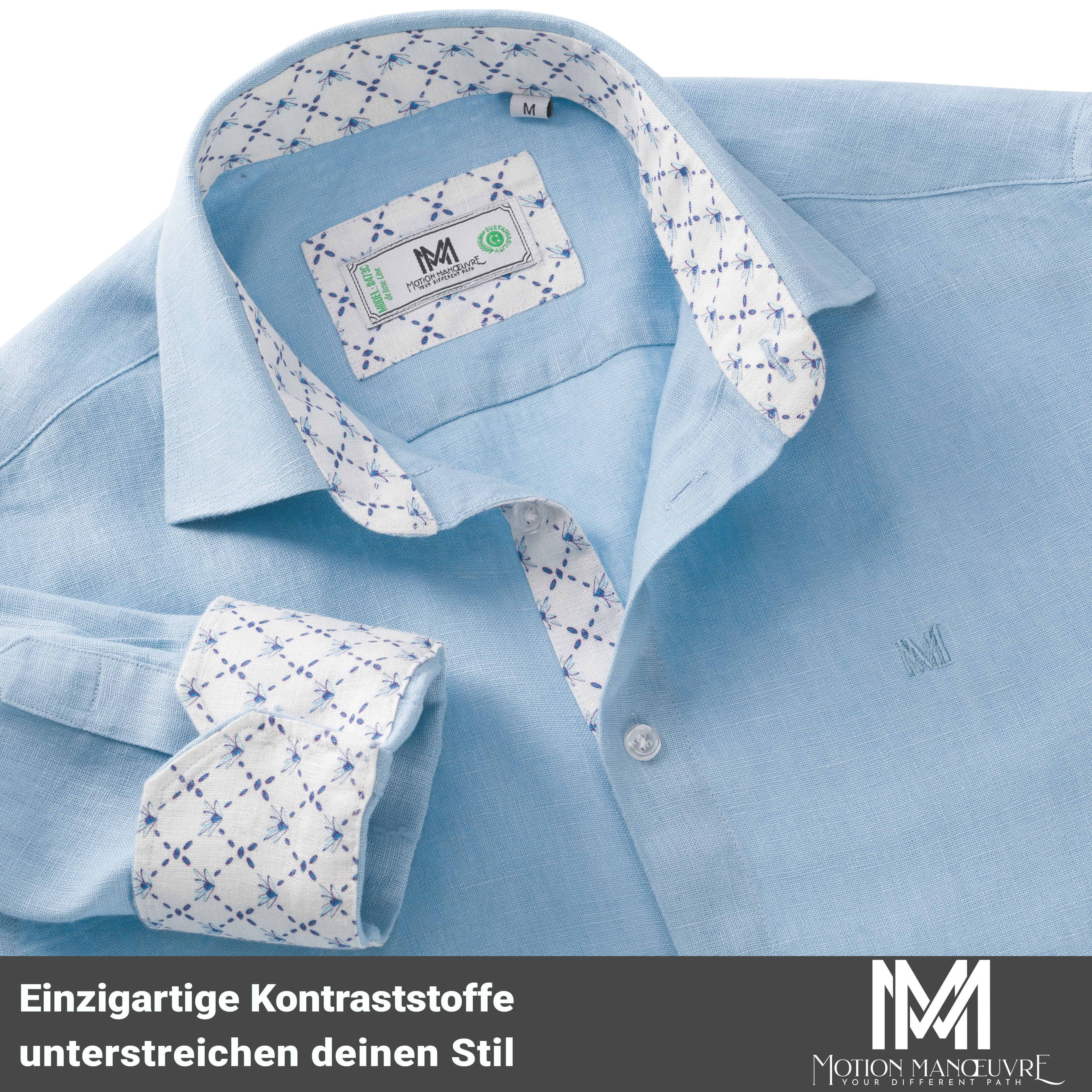 Exklusive Ultimate-Bio-Leinenhemd in himmelblau