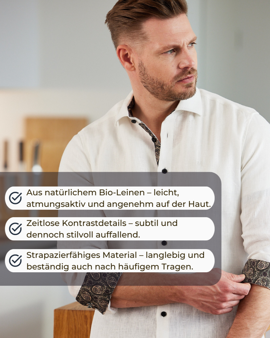 weisses Leinenhemd mit Vorteilen