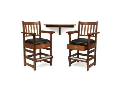 Spencer Marston Half-Moon Deluxe Plus Table and 2-Chair Set — Game Room Furniture